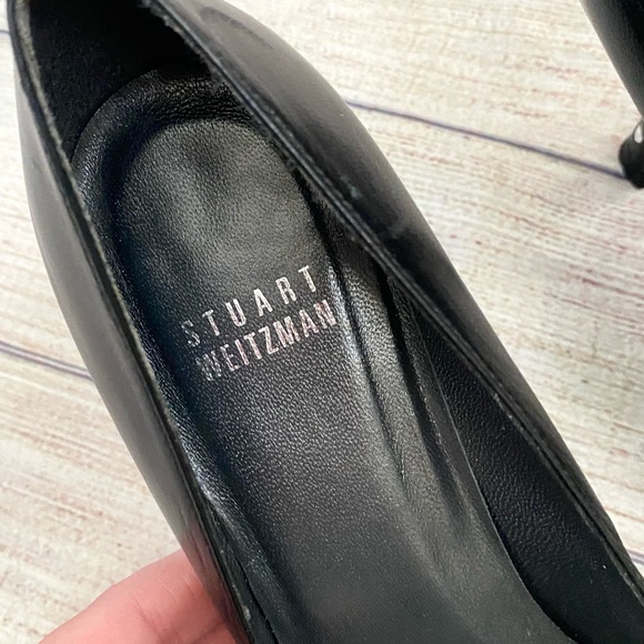 STUART WEITZMAN | Polka Dot Bow Detail Closed Toe Heels 7.5 Black/White - Picture 6 of 8